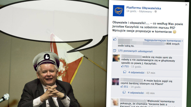 PO pyta internautów, co powie Kaczyński.<br />
Ci odpowiadają: weźcie się do roboty
